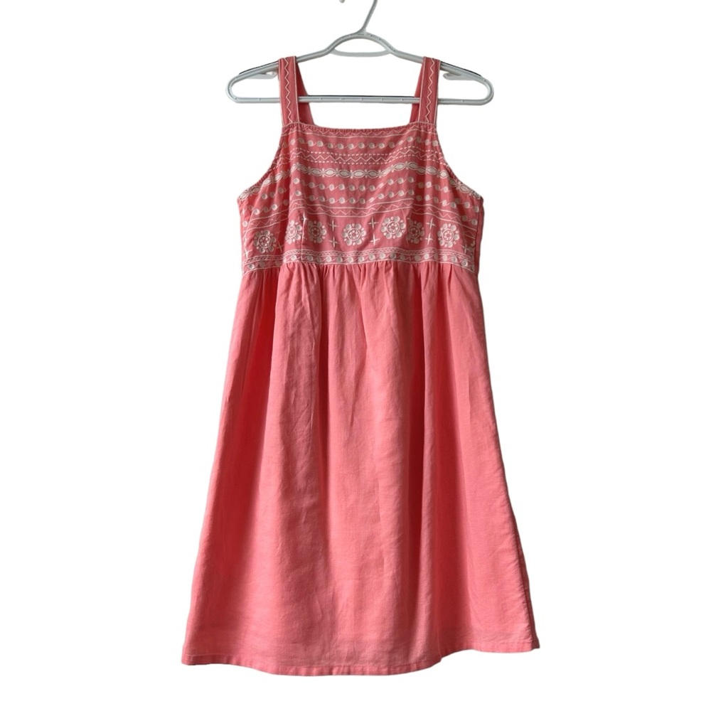 Loft Peachy Women’s Linen Blend Sleeveless Dress Sz S Summer Beach Sundress Chic